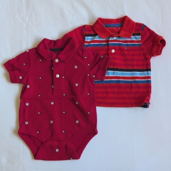 tommy hilfiger 2-pack cotton polo t-shirt & bodysuit bundle 6-9 months baby boy - Picture 1 of 11